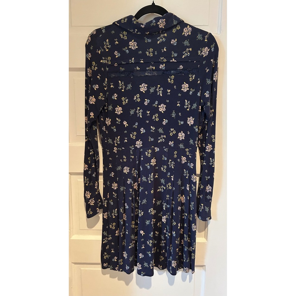 NWT Free People Good Days Floral Mini Dress Blue Long Sleeve Size M $128 - Picture 9 of 10